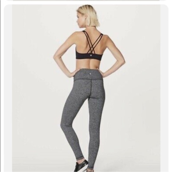 Lululemon Wunder Under HR Tights Grey Heathered Black Luon Size 8 - Picture 5 of 6